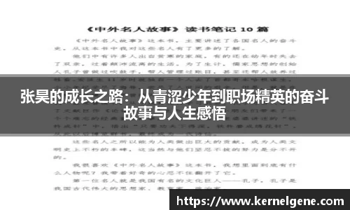 张昊的成长之路：从青涩少年到职场精英的奋斗故事与人生感悟